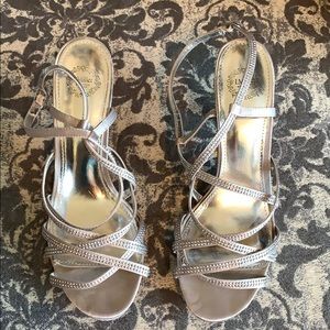 Silver sequin heels.